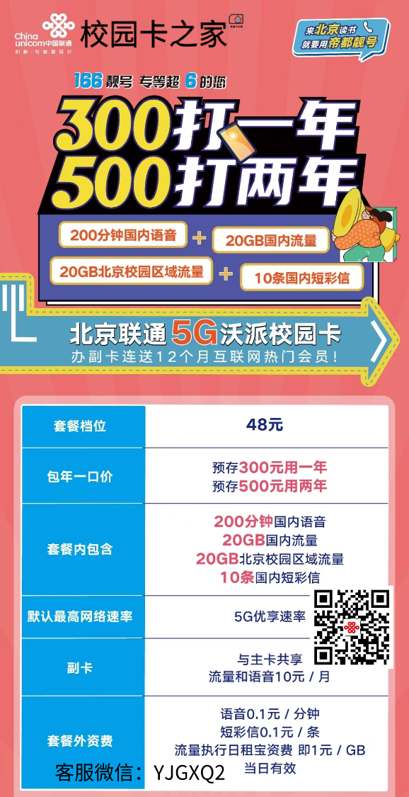 2022年新版北京移动电信联通校园卡400包一年套餐到底长啥样？插图4