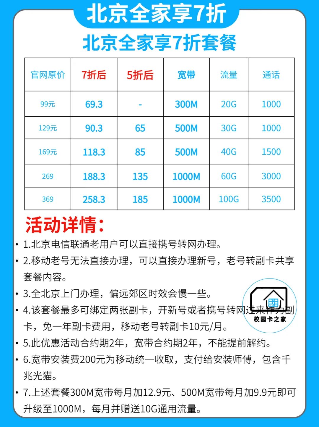 2023年2月北京移动宽带安装优惠价格一览表，500M两年单宽带重磅上架！插图5