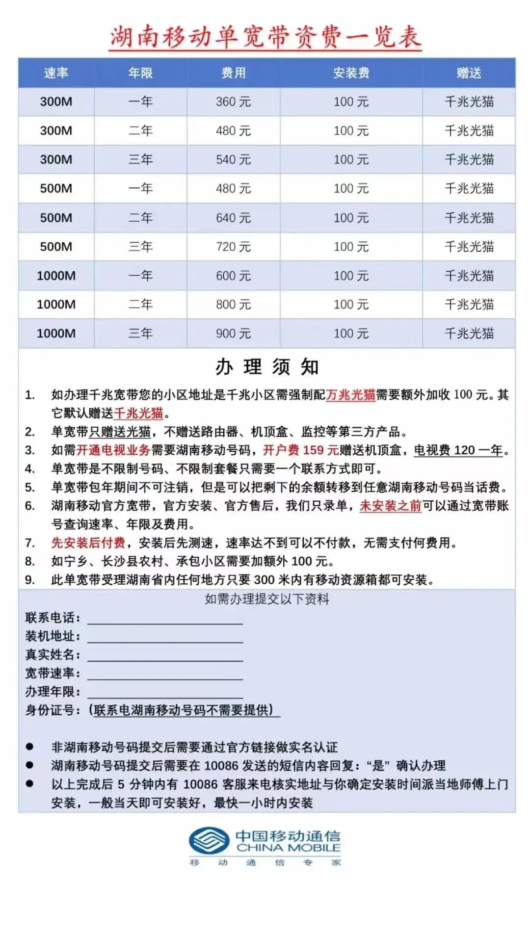 湖南移动宽带都这么便宜了，180元1年居然还有人没用上！插图4