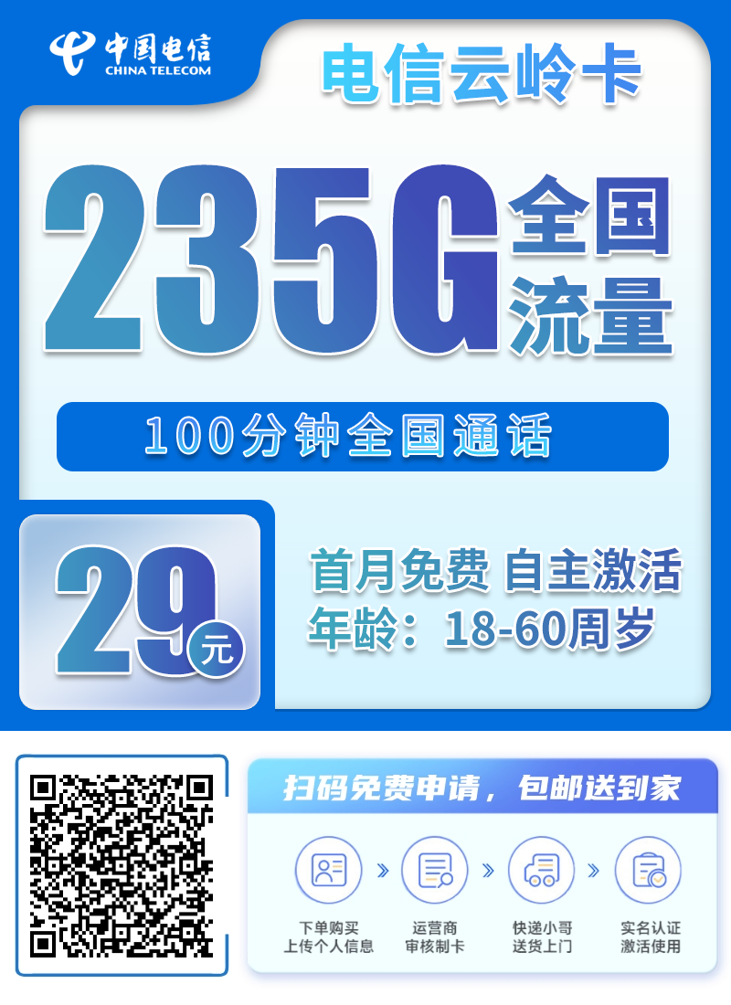 2025最强神卡!电信29月租=每月235G+100分钟,性价比简直"不讲武德"!插图1 2025最强神卡!电信29月租=每月235G+100分钟,性价比简直"不讲武德"!插图1